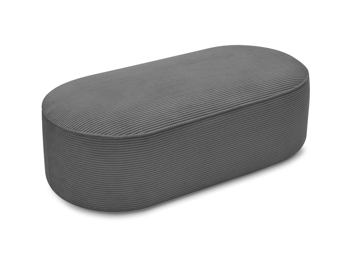 Bobochic Rousseau Pouf Cordsamt Dunkelgrau