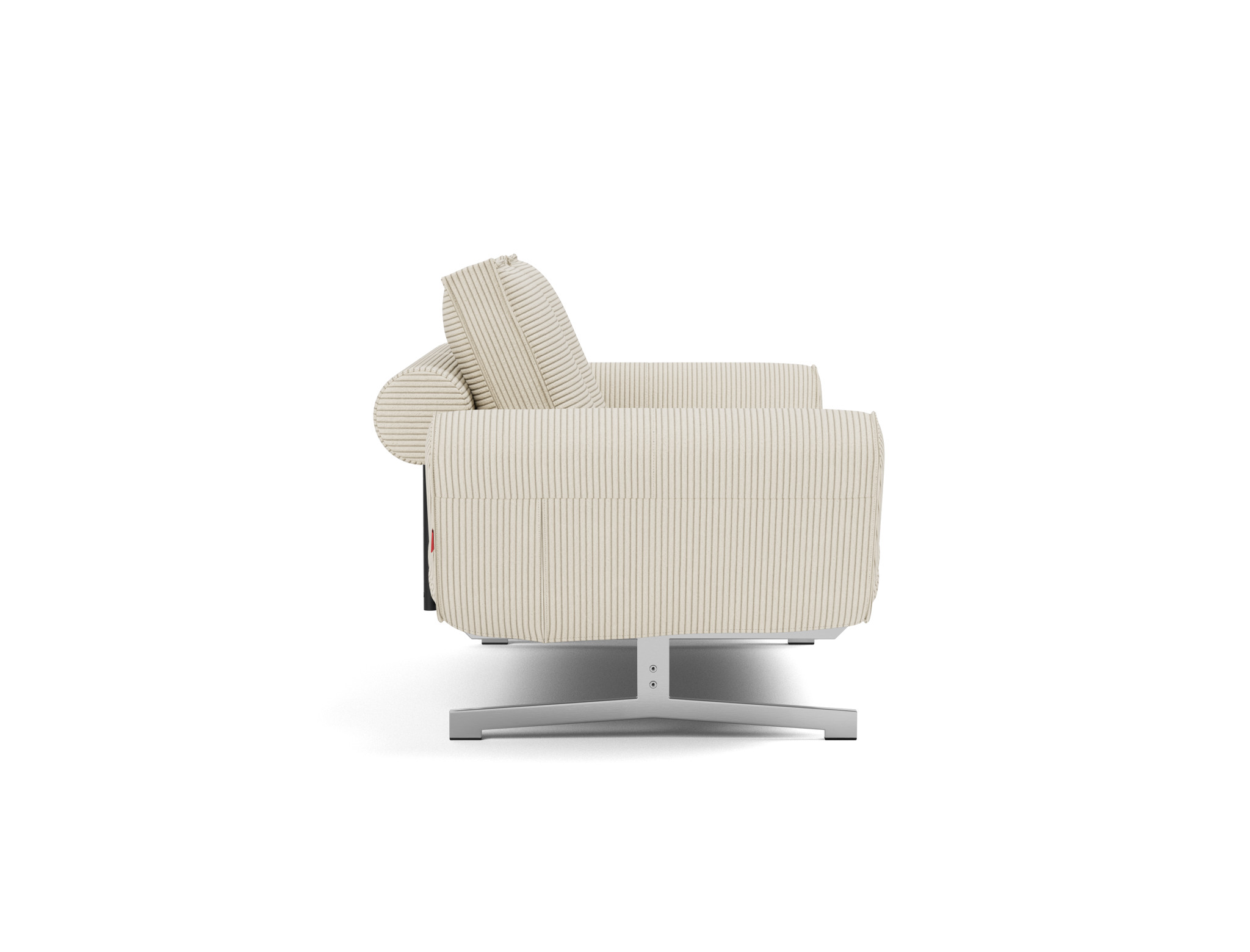 Tagesbett Ghia Kord Corduroy 594-Ivory Beine Chrom