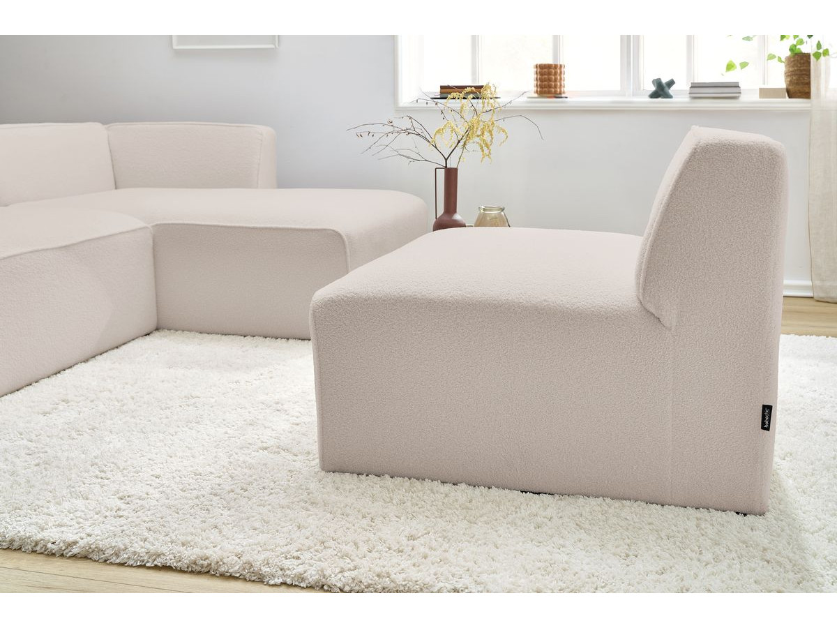 Bobochic Megeve Sofamodul 1-Sitzer Bouclé-Stoff Beige