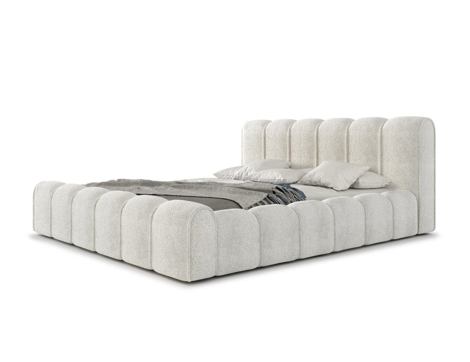 Polsterbett Belio Boucle 180x200 mit Metallrahmen Quelle 01