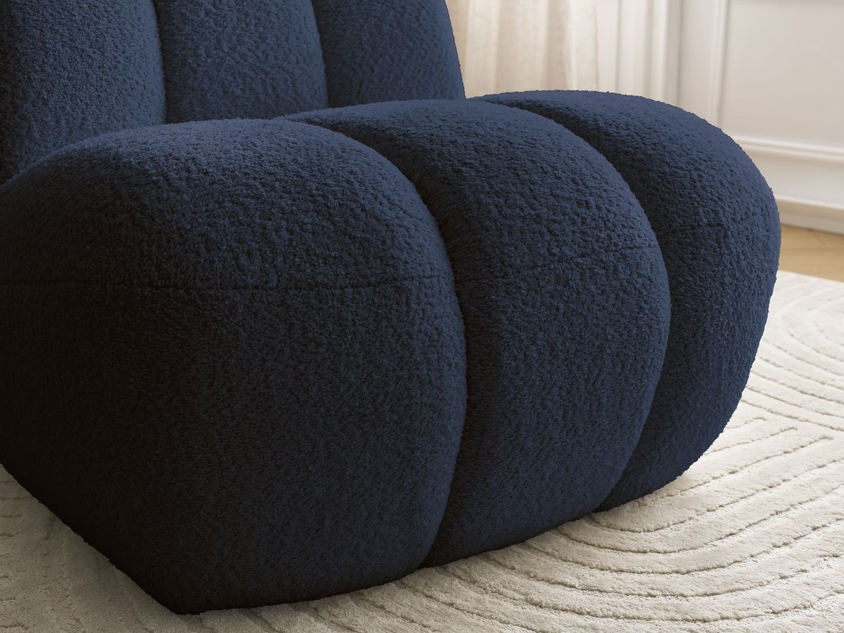 Bobochic Janissaire Sessel 81 × 90 cm Bouclé-Stoff Dunkelblau