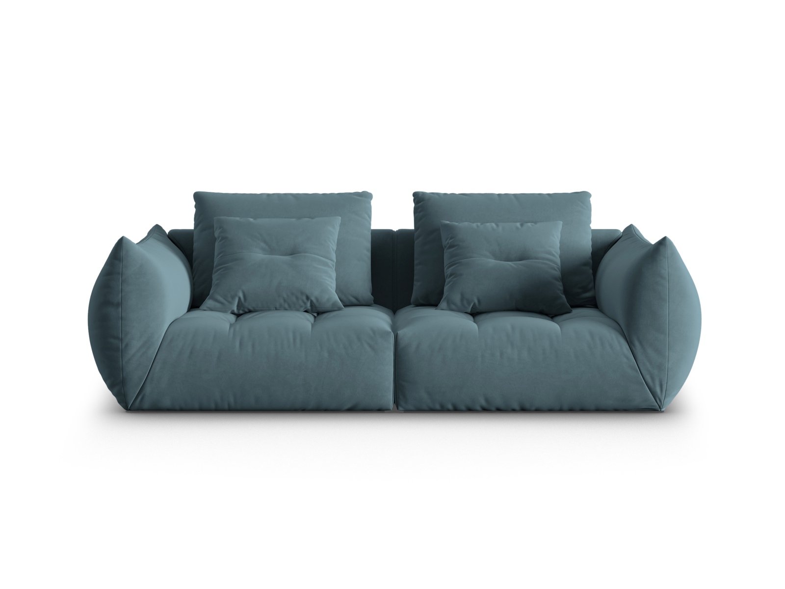 Micadoni Sofa Bloom 3-Sitzer Samt Pastellblau