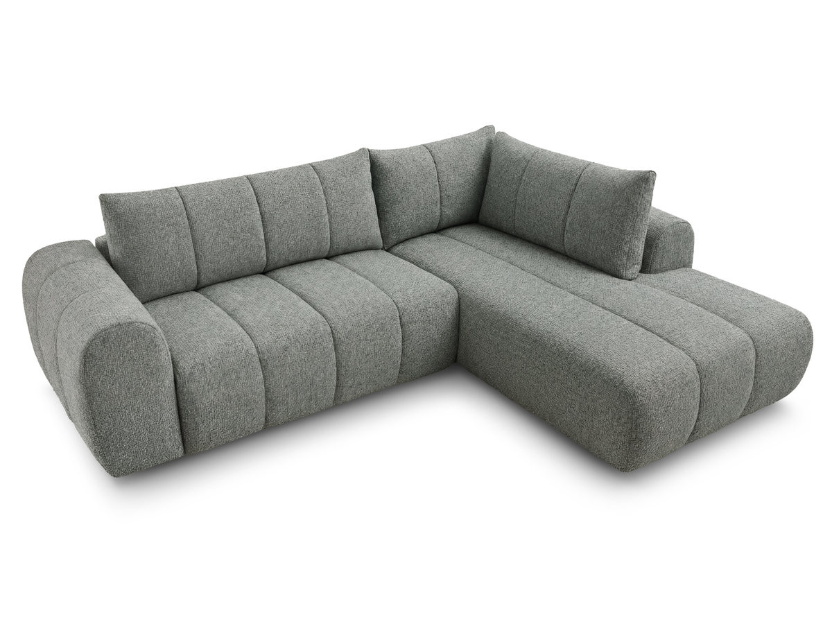 Bobochic Nesty Ecksofa in L-Form, 256 cm Melange-Stoff Dunkelgrau Ecke rechts