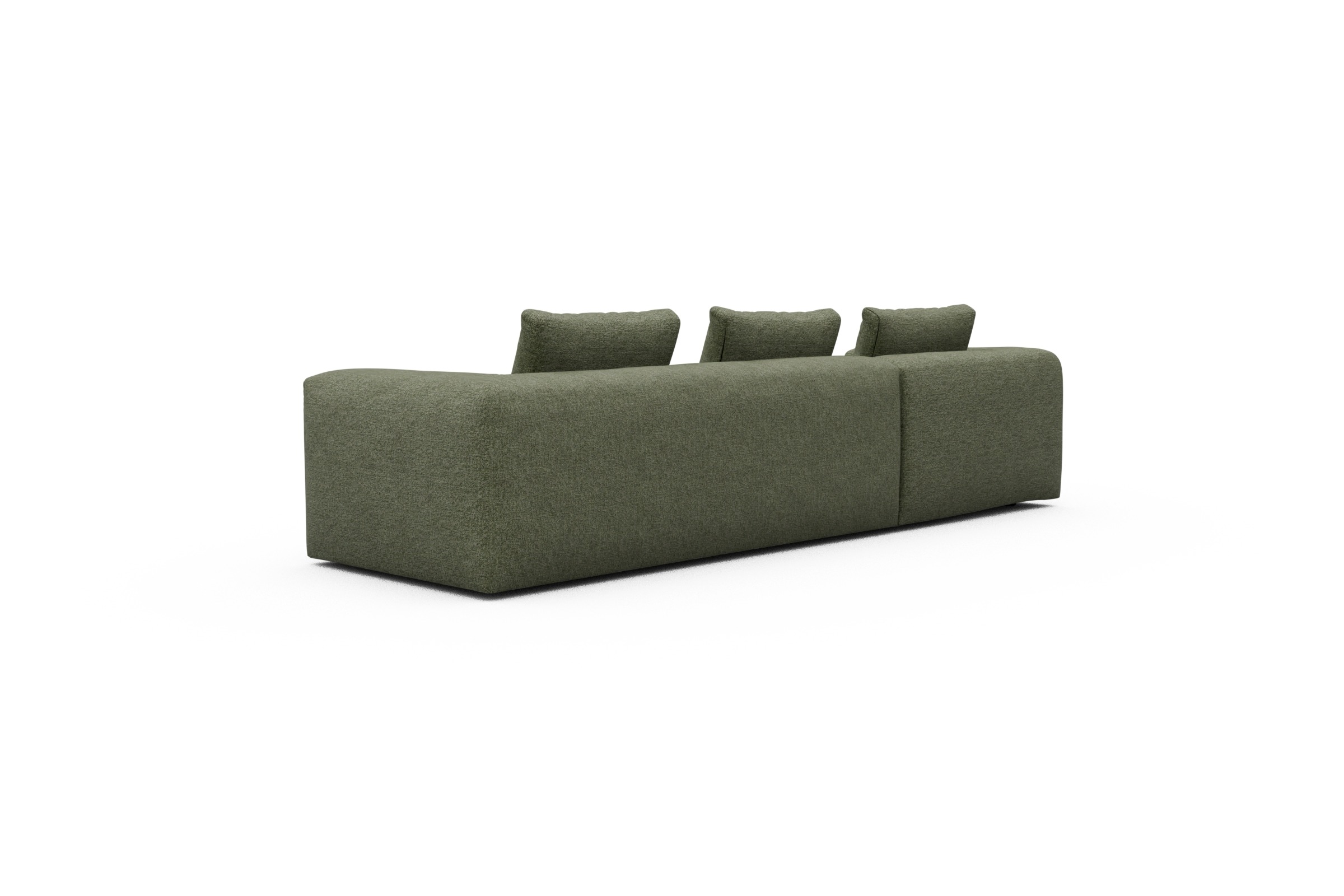 Ecksofa Fred Chaiselongue links mit 2,5-Sitzer Carreno-Vivid-Green