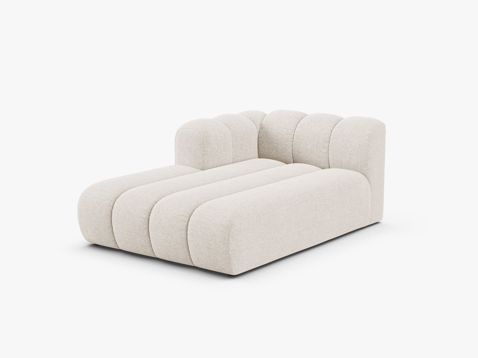 Micadoni Recamiere Lupine 2-Sitzer Links Chenille Eden Helles Beige