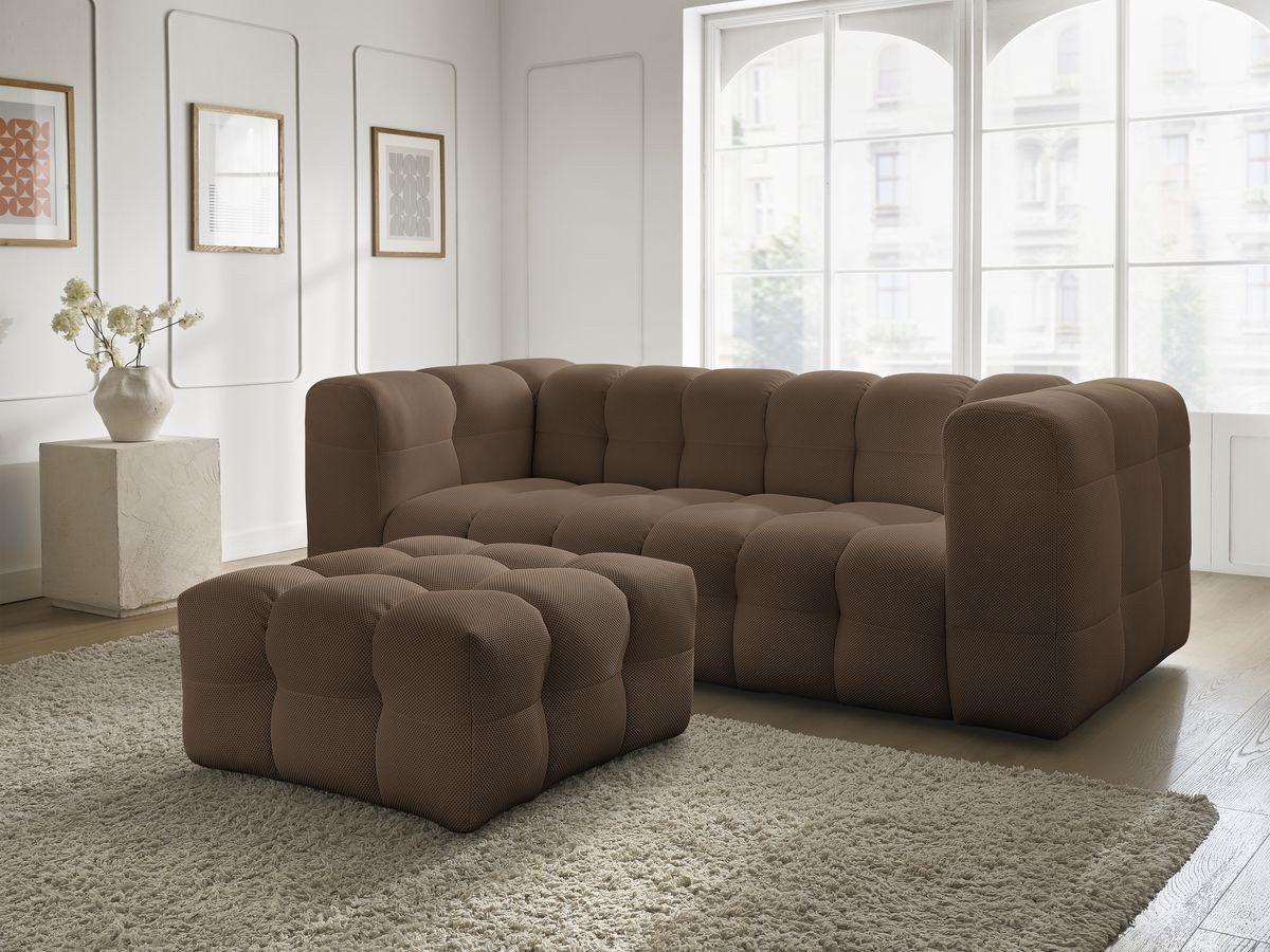 Bobochic Cloud Sofa 4-Sitzer mit Pouf Mesh-Stoff Braun