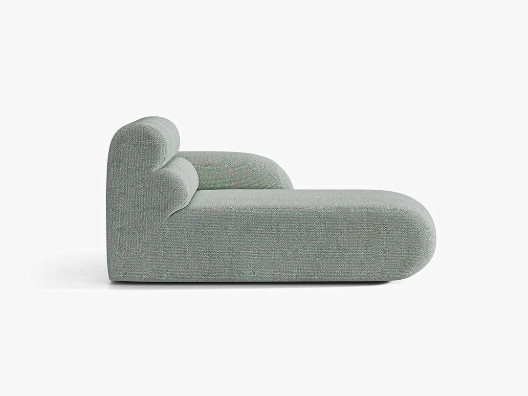 Micadoni Neo Chaiselongue Rechts Chenille Silencio Gedämpftes Blau