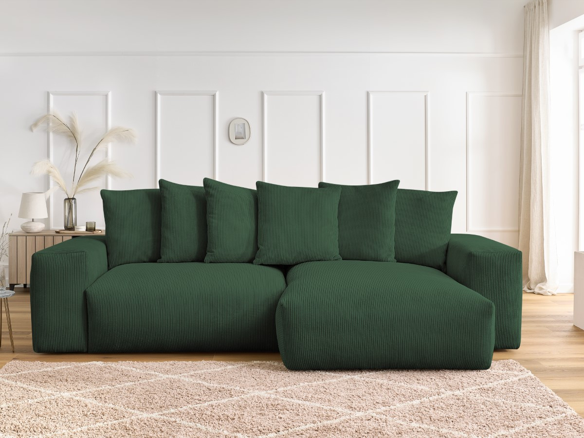 Bobochic Voltaire Ecksofa 310 × 174 cm Cordsamt Grün