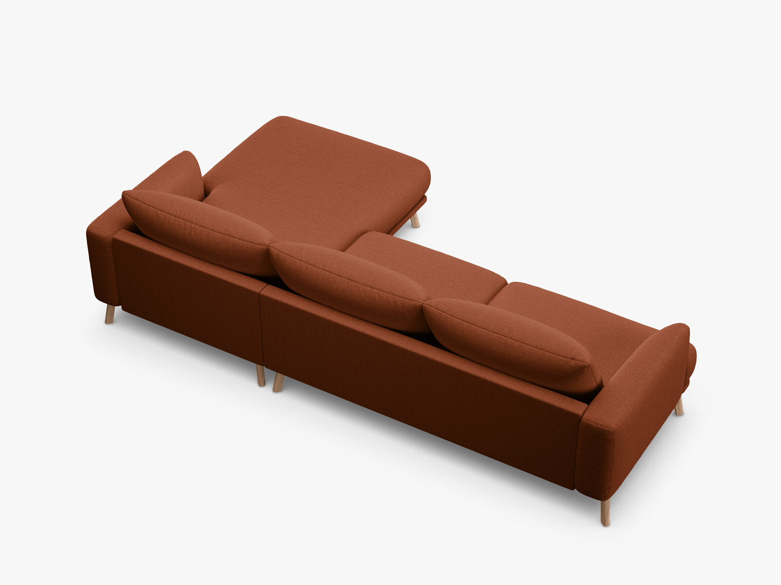Micadoni Ecksofa Naomi 4-Sitzer Rechts Strukturierter Stoff Liberty Ziegel