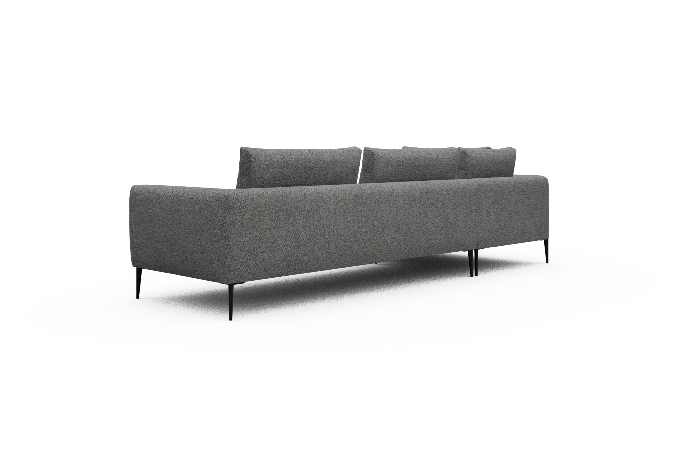 Ecksofa Paul Relax-Ecke rechts mit 3-Sitzer Vanora-Warm-Grey