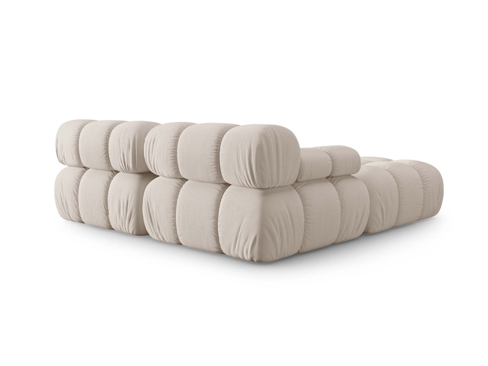 Micadoni Modulares Sofa Bellis 3-Sitzer mit flachem Modul 3D-Stoff Sonic Helles Beige