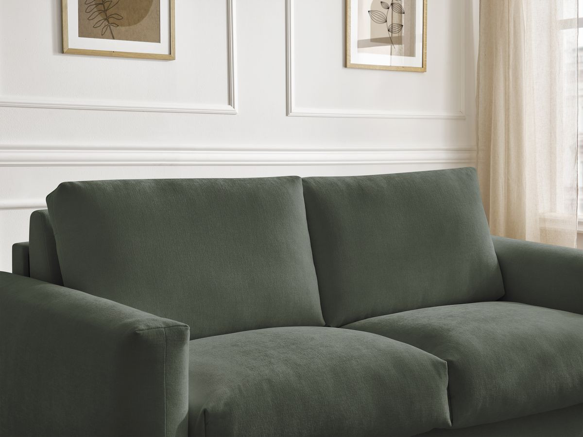 Bobochic Cocoone Schlafsofa 3-Sitzer Stoff Grün, Liegefläche 140 × 200 cm