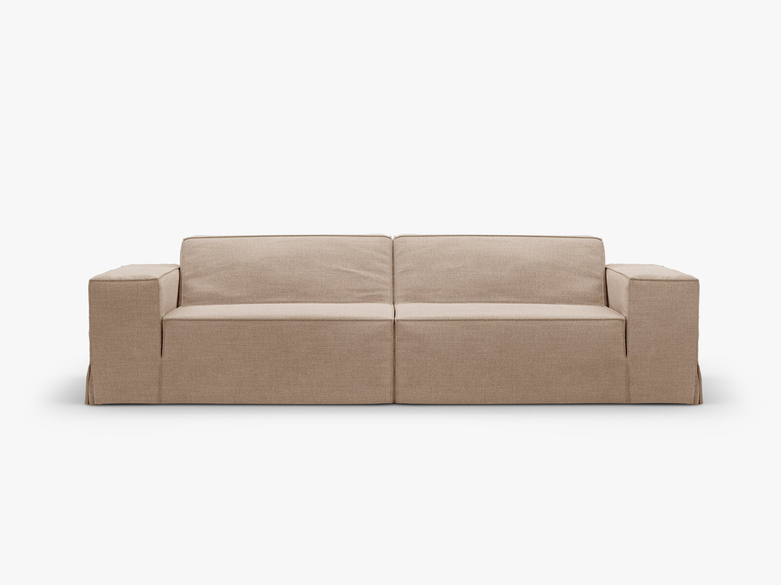 Micadoni Sofa Ersatzbezug Jodie 3-Sitzer Strukturierter Stoff Lins Sand