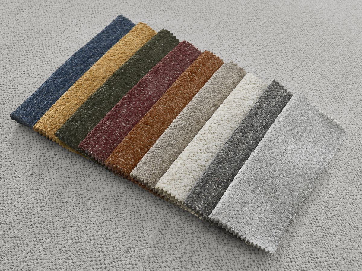 Bobochic Voltaire Sofa 5-Sitzer mit Pouf Melange-Stoff Hellgrau