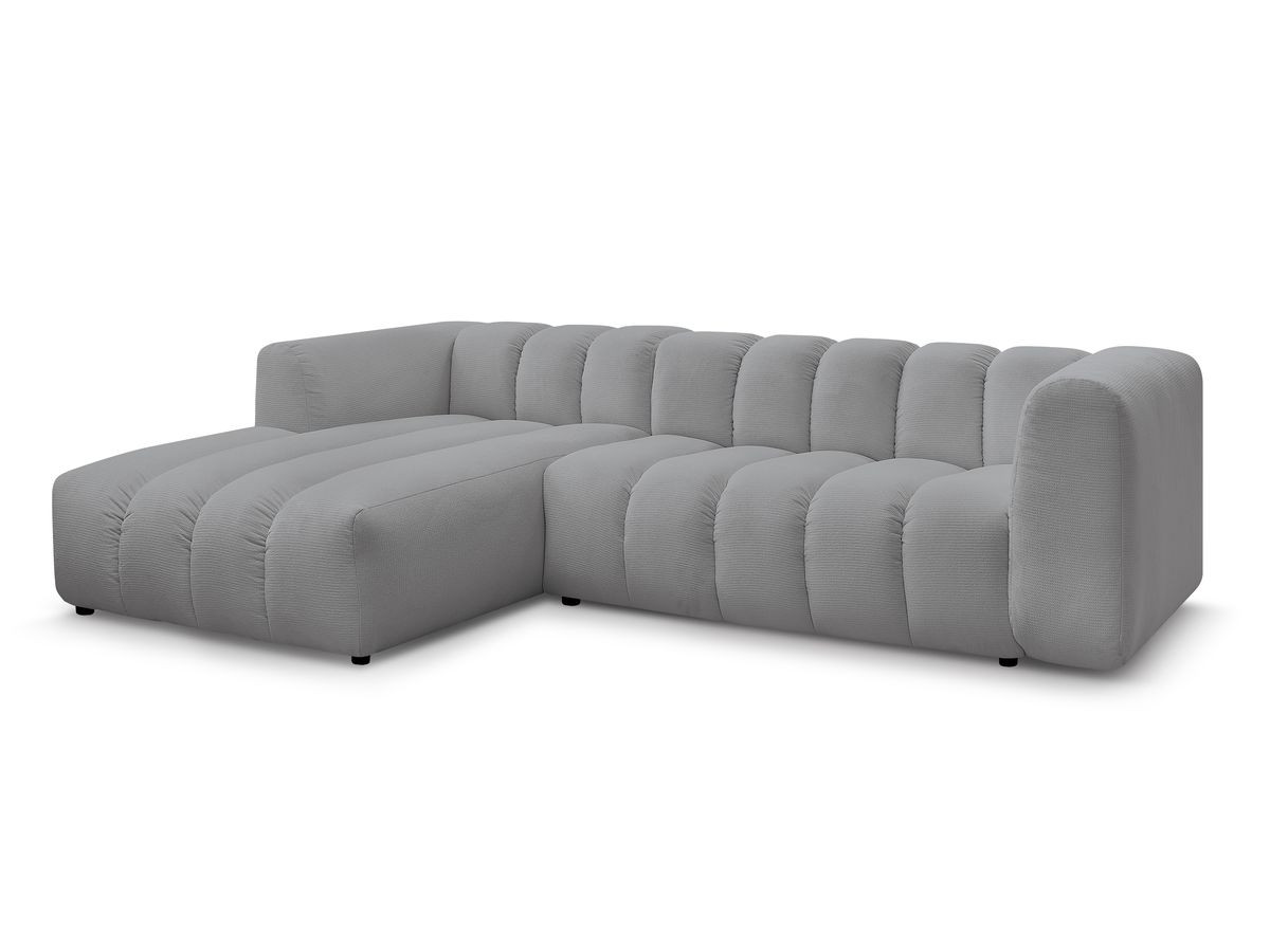Bobochic Talia Ecksofa Melange-Stoff Hellgrau Ecke links