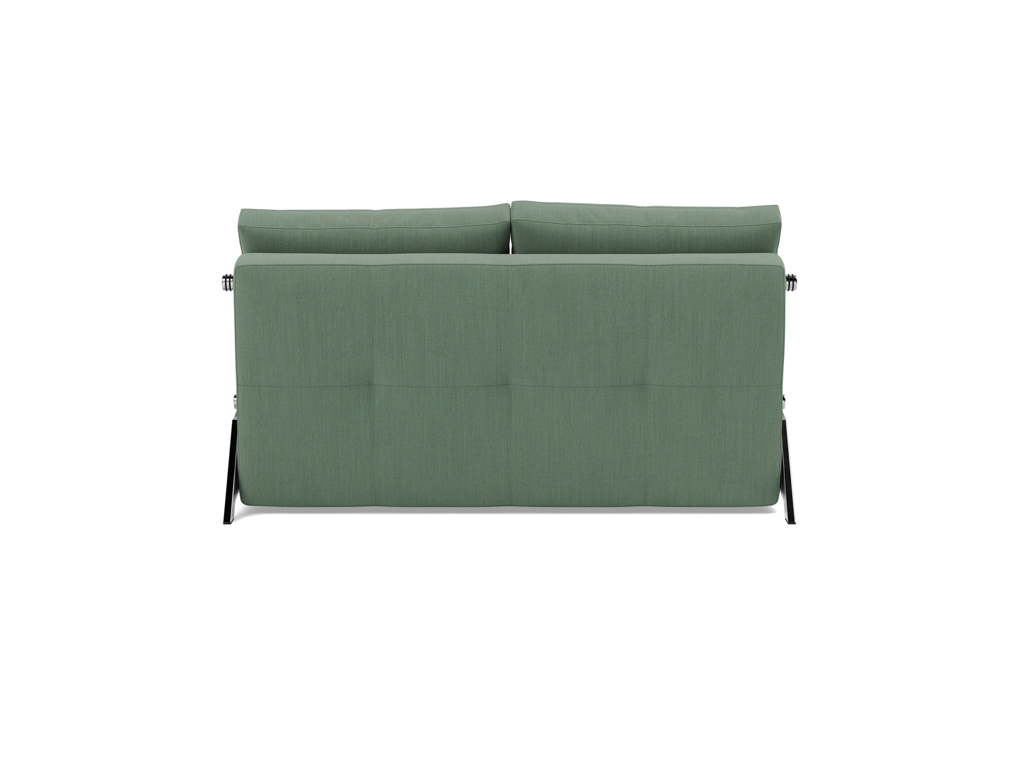 Schlafsofa Cubed 140 Flachgewebe Elegance 518-Green Beine Chrom