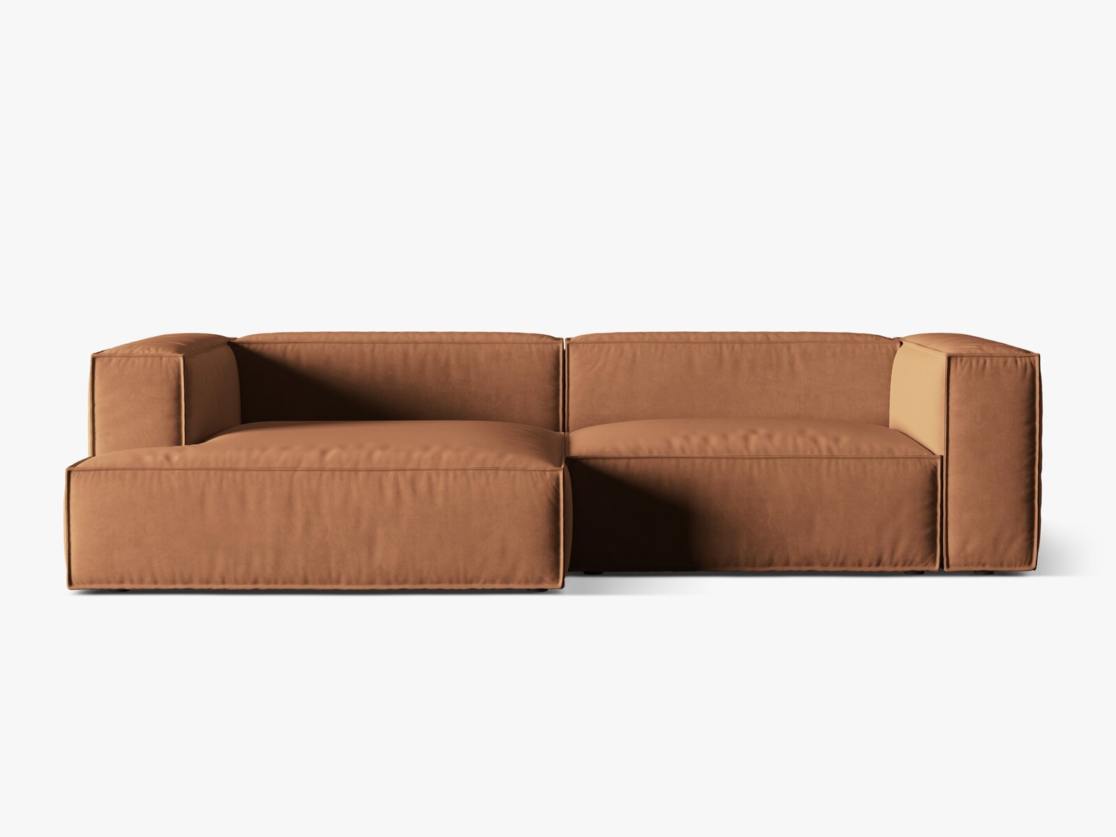 Micadoni Ecksofa Nuria 4-Sitzer Links Samt Honig