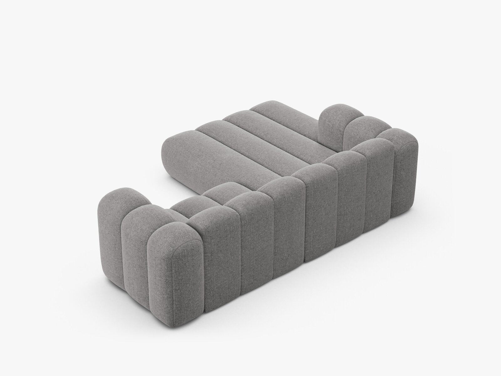 Micadoni Modulares Ecksofa Lupine 3-Sitzer Links Chenille Eden Hellgrau