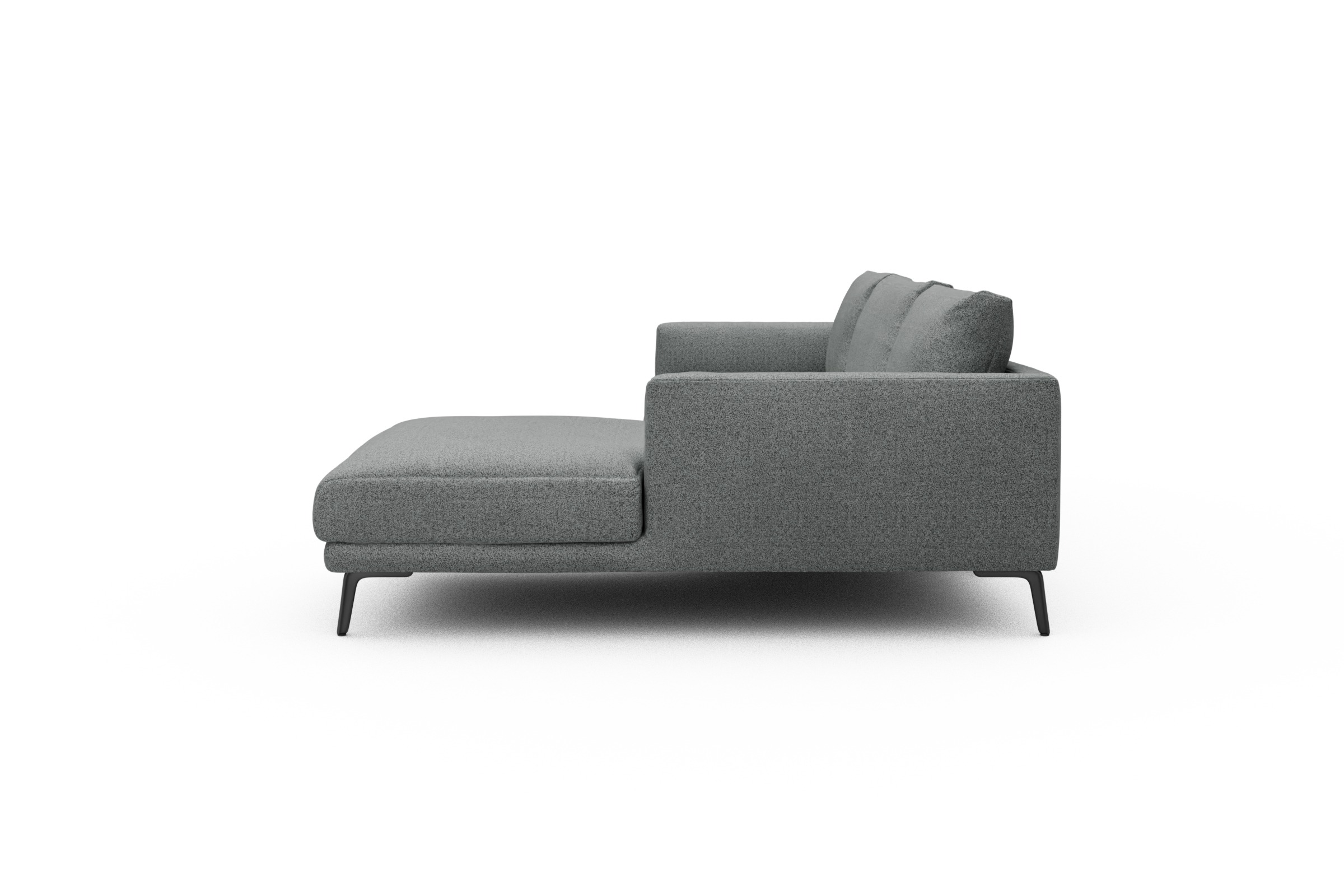 Ecksofa Karl Chaiselongue rechts mit 2,5-Sitzer Aivi-Gravet-Grey