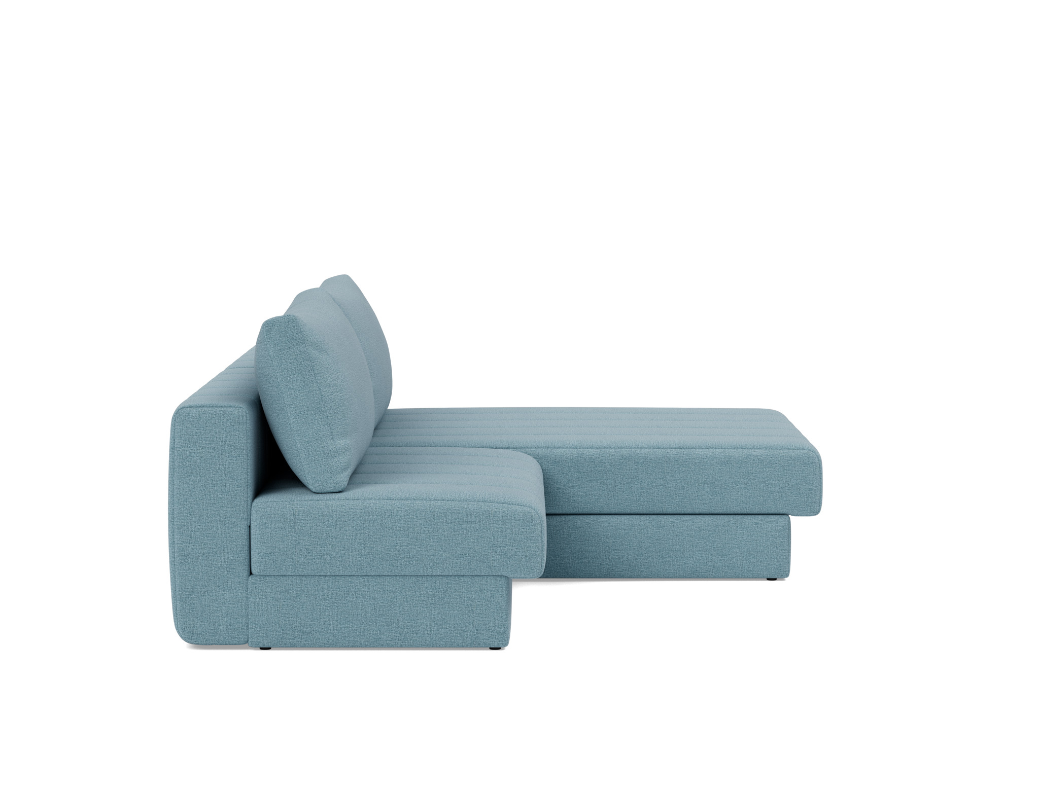 Schlafsofa Akello mit Chaiselongue Flachgewebe Mixed Dance 525-Light-Blue