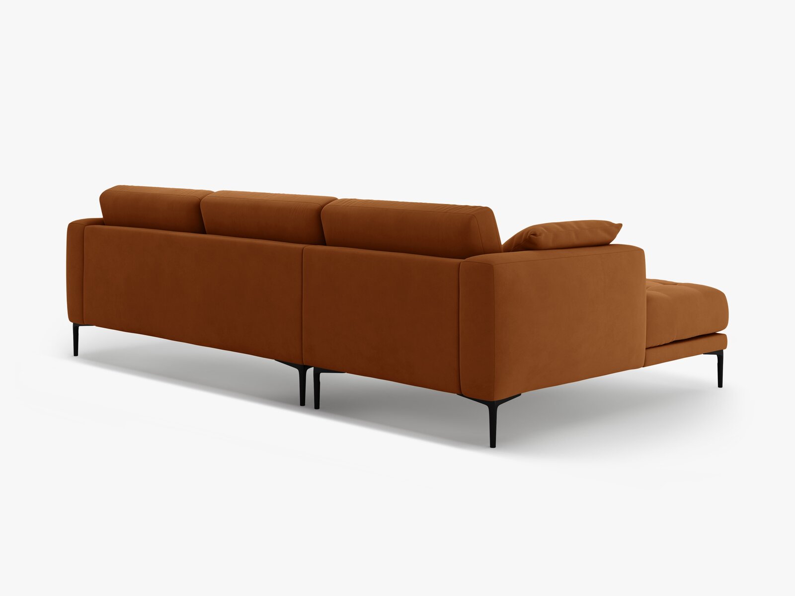 Micadoni Ecksofa Bemy 3-Sitzer Links Samt Terrakotta