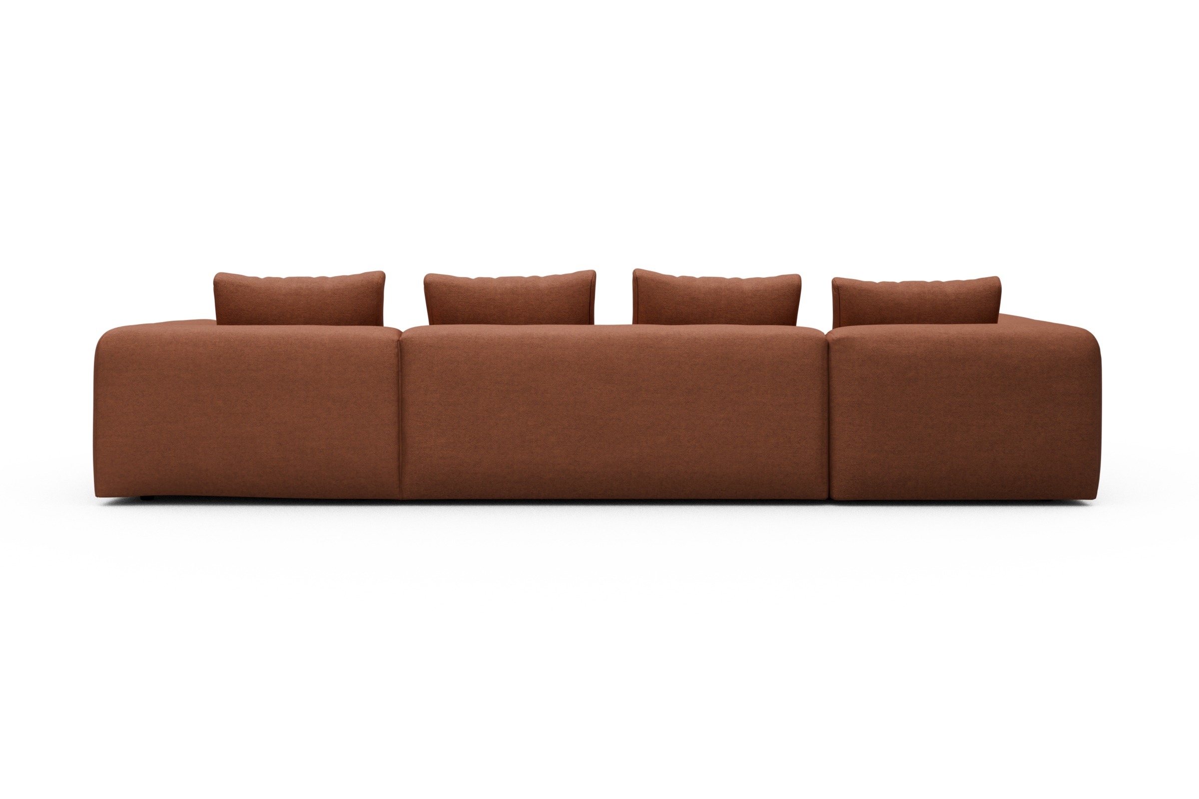 Wohnlandschaft Fred Chaiselongue rechts mit 2-Sitzer und lange Armlehne links Weda-Rust