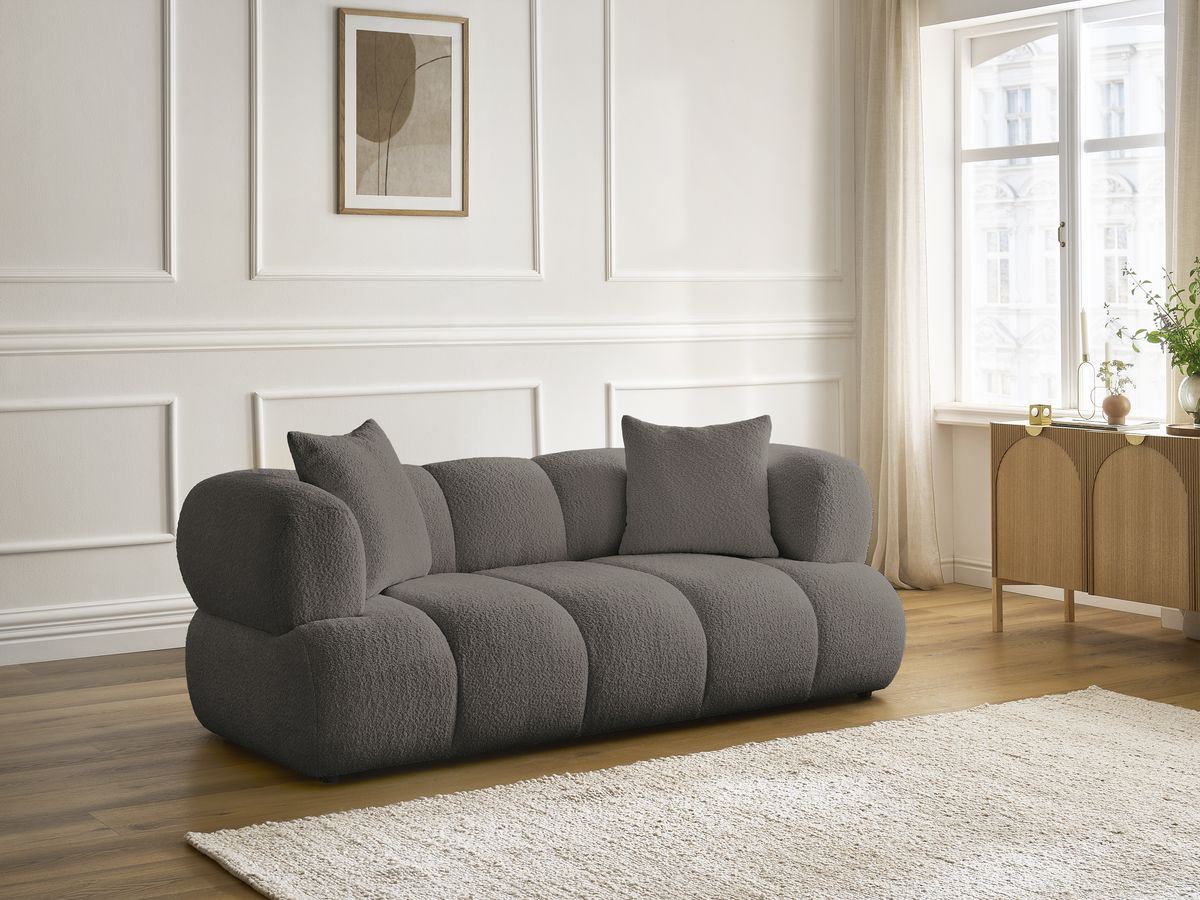 Bobochic Pamira Sofa 2-Sitzer Bouclé-Stoff Braun