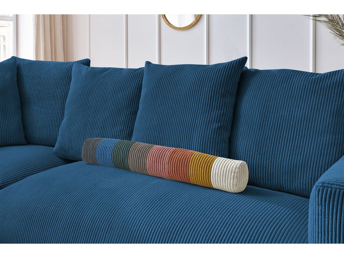 Bobochic Voltaire Ecksofa 268 × 214 cm Cordsamt Dunkelblau Ecke links