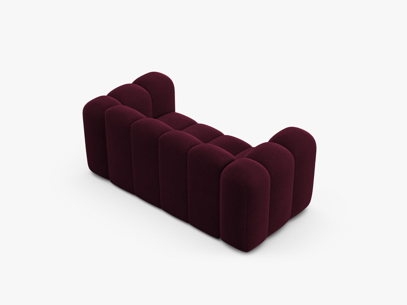 Micadoni Sofa Lupine 2-Sitzer kleine Version Samt Venus Burgunder