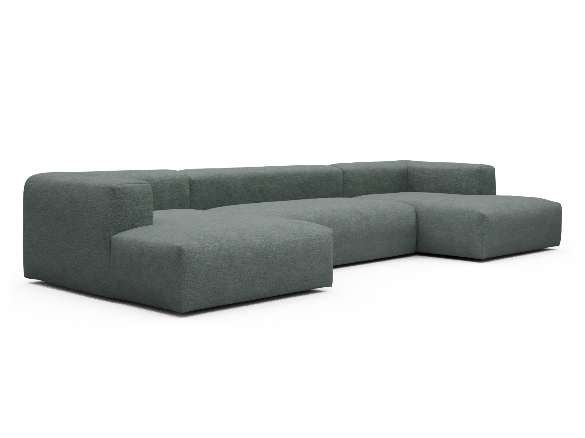Skandi Home Wohnlandschaft Fred mit 2-Sitzer und Chaiselongue beidseitig Carreno-Ice-Blue moebelfaktor