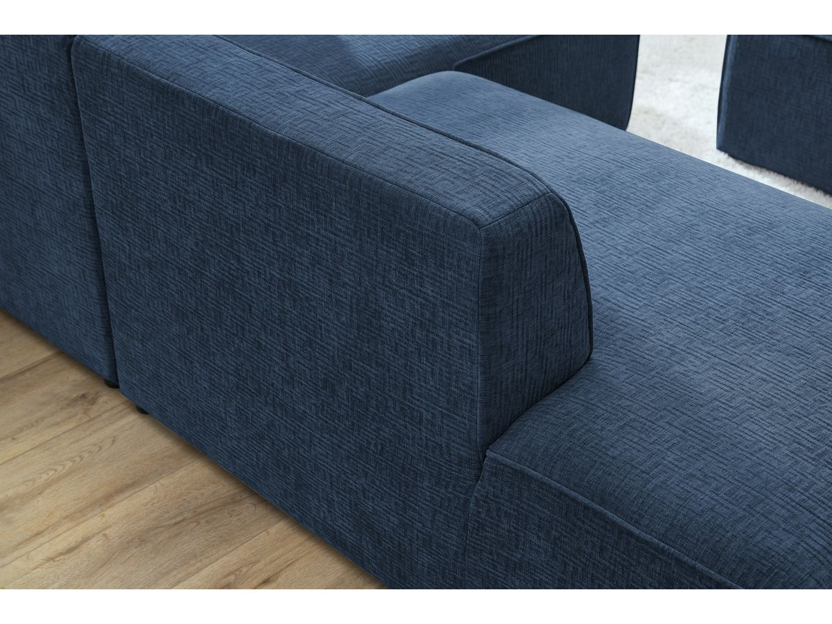 Bobochic Megeve Ecksofa Strukturstoff Dunkelblau Ecke rechts