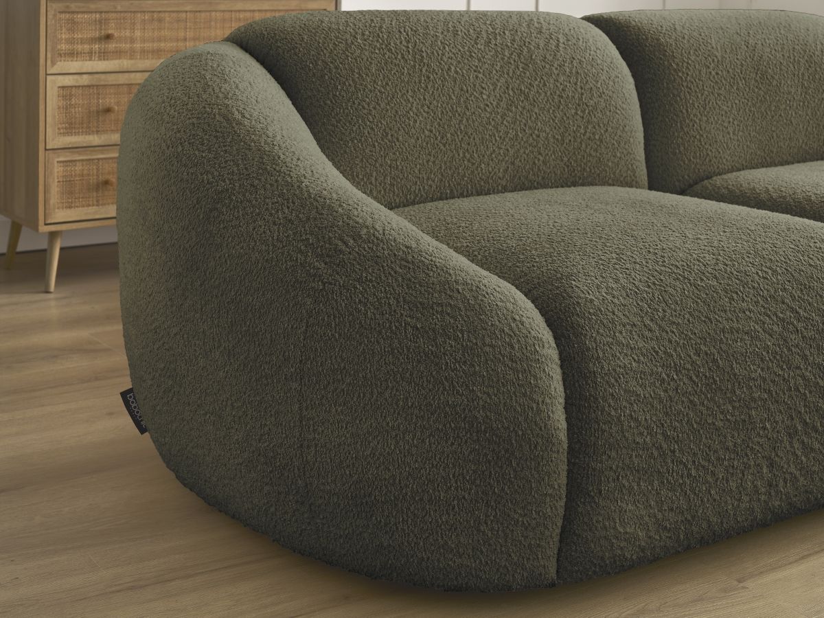 Bobochic Tina Sofa 2-Sitzer Bouclé-Stoff Grün