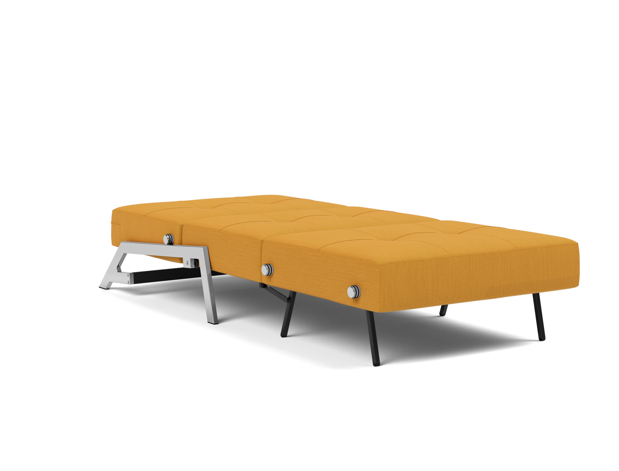 Schlafsessel Cubed 90 Flachgewebe Elegance 507-Burned-Curry Beine Chrom