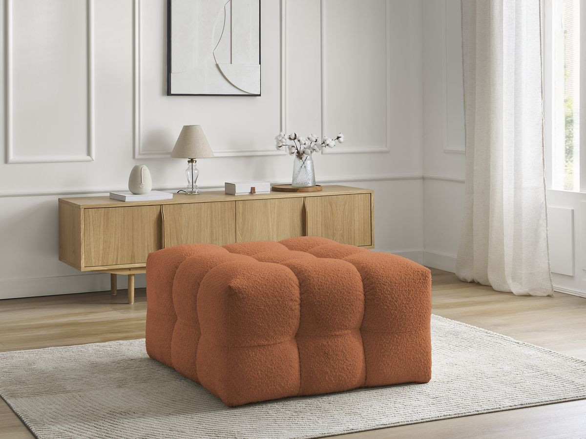 Bobochic Cloud Pouf Bouclé-Stoff Orange