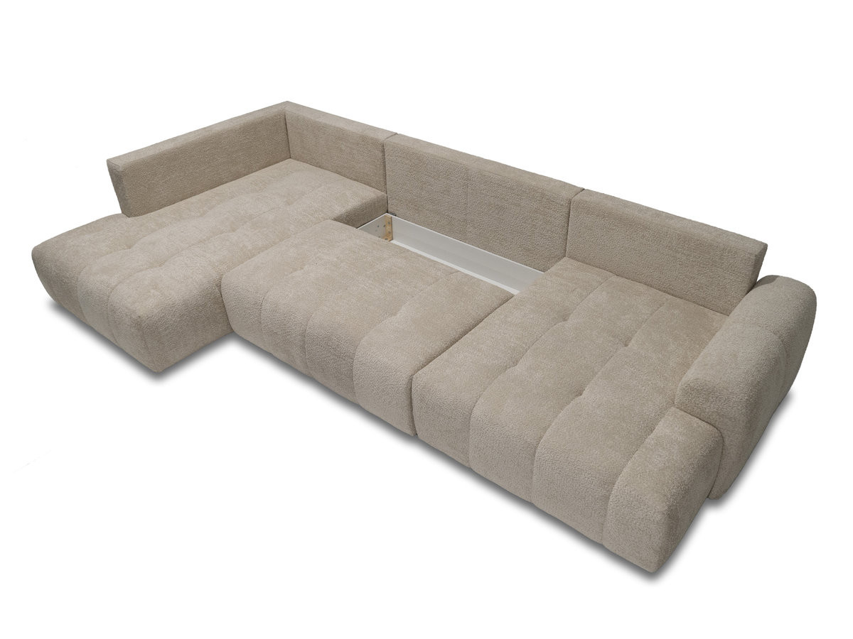 Bobochic Roxelane Wohnlandschaft Bouclé-Stoff Beige Ecke links