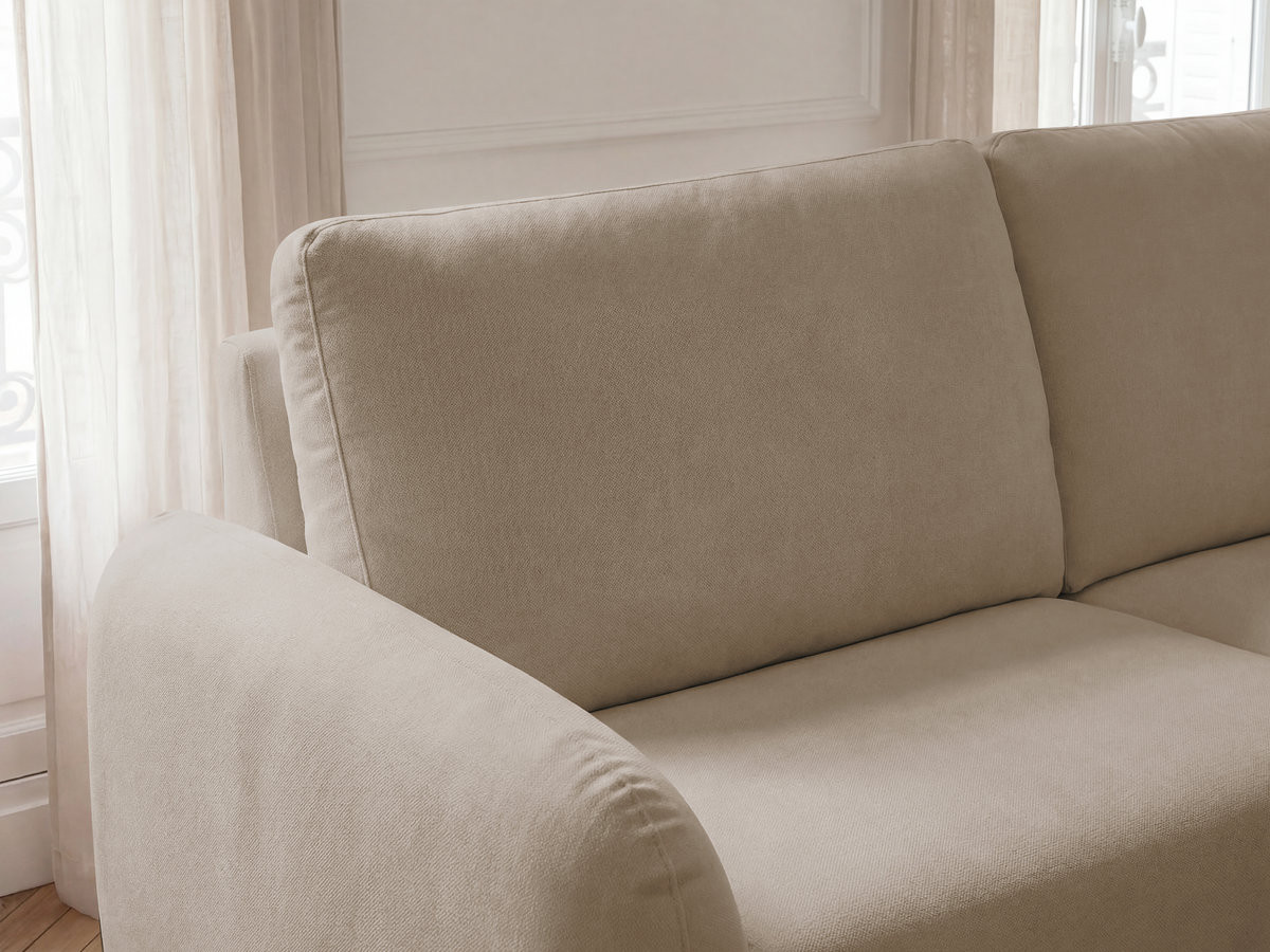 Bobochic Kenan Schlafsofa 3-Sitzer Stoff Taupe, Liegefläche 140 × 196 cm