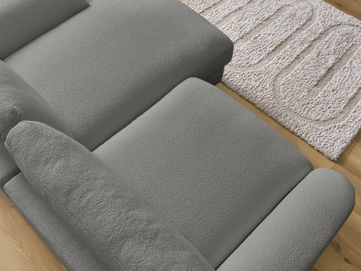 Bobochic Leonore Ecksofa Bouclé-Stoff Dunkelgrau Ecke rechts