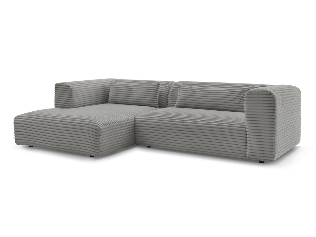 Bobochic Harry Ecksofa Breitcord weich Dunkelgrau Ecke links