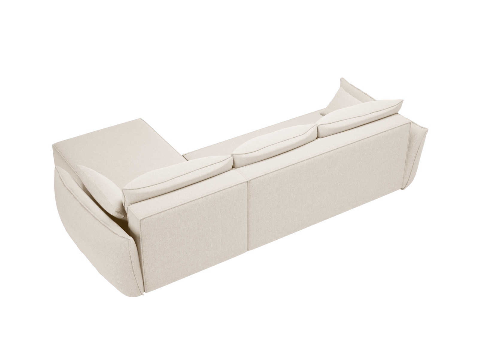 Micadoni Ecksofa Kaelle 4-Sitzer mit Schlaffunktion Links Chenille Helles Beige