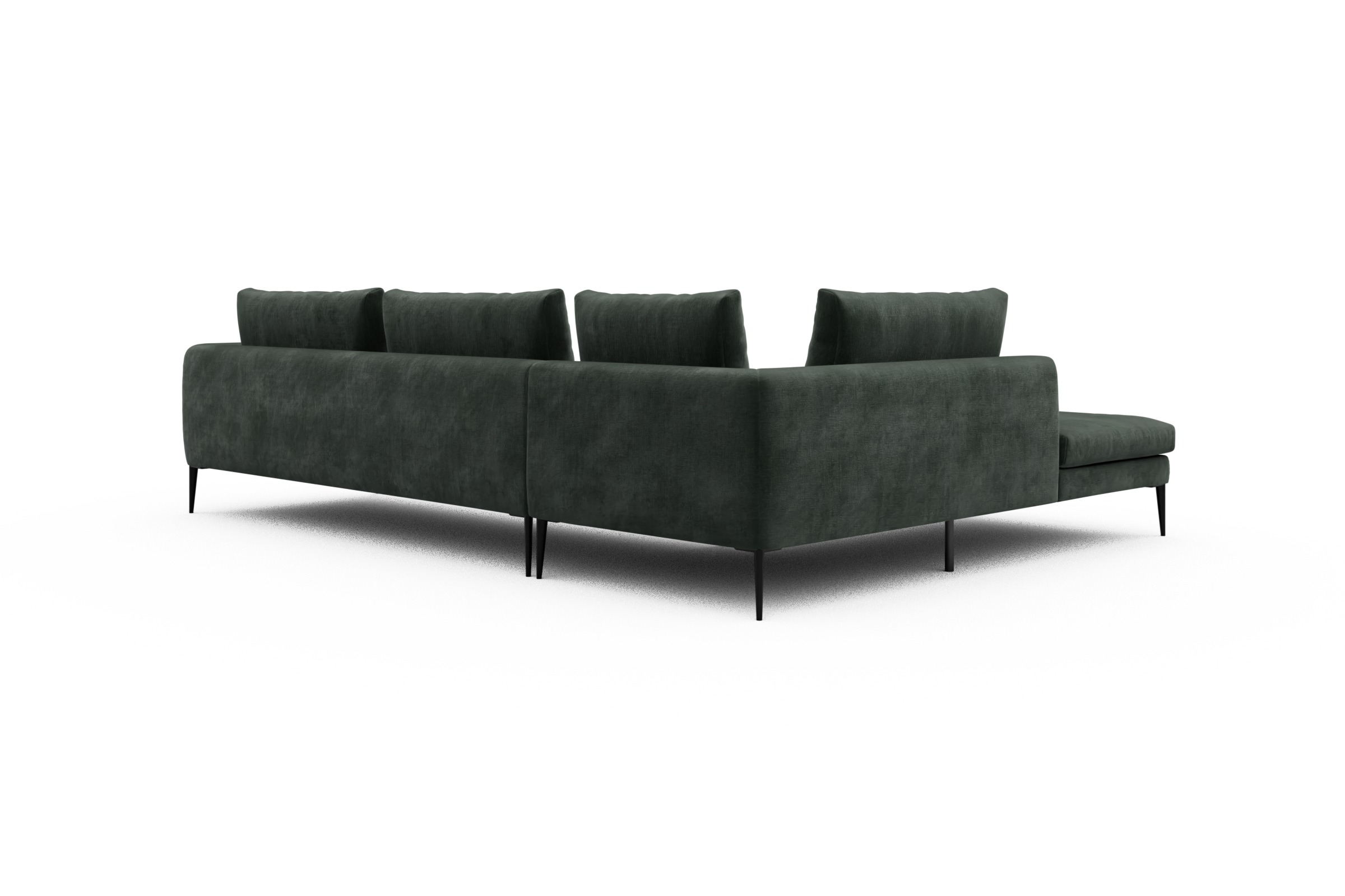 Ecksofa Paul Relax-Ecke rechts mit 3-Sitzer Smooth-Laurel-Green