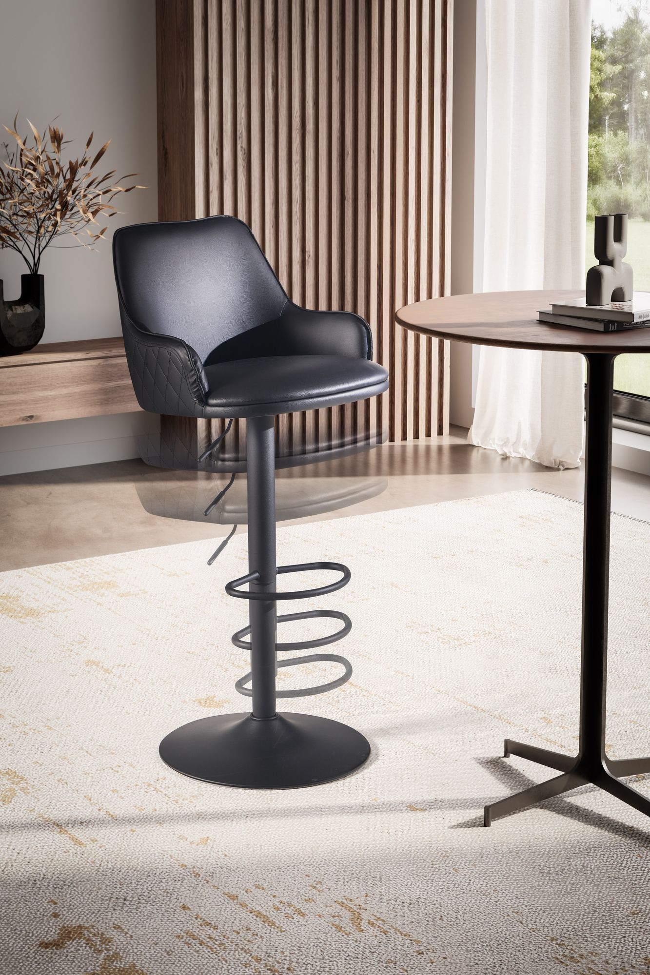 Barhocker Hafslo Kunstleder Schwarz 45 × 45 × 106 cm