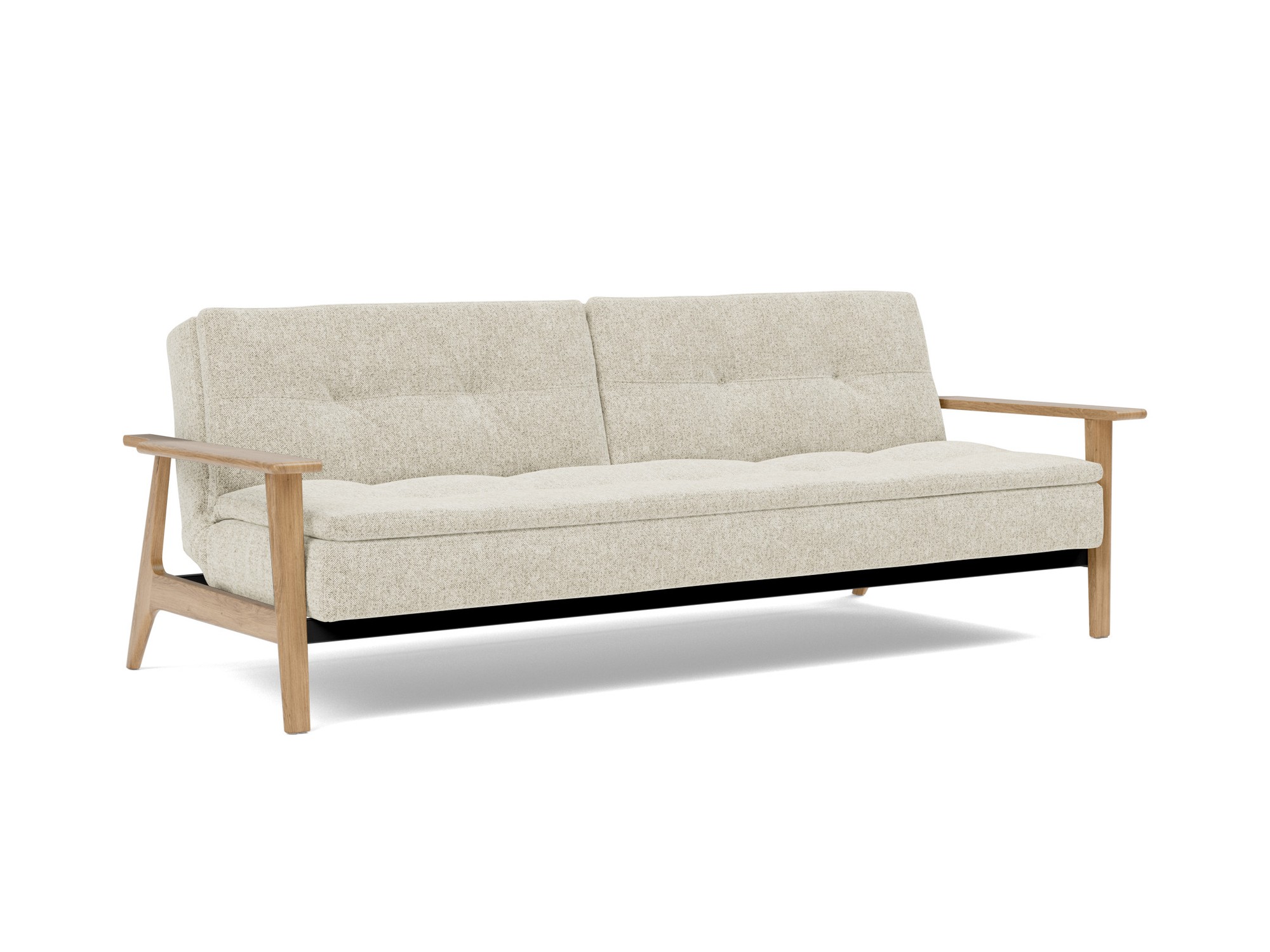 Schlafsofa Dublexo Frej Strukturierter Stoff Taura 357-Off-White