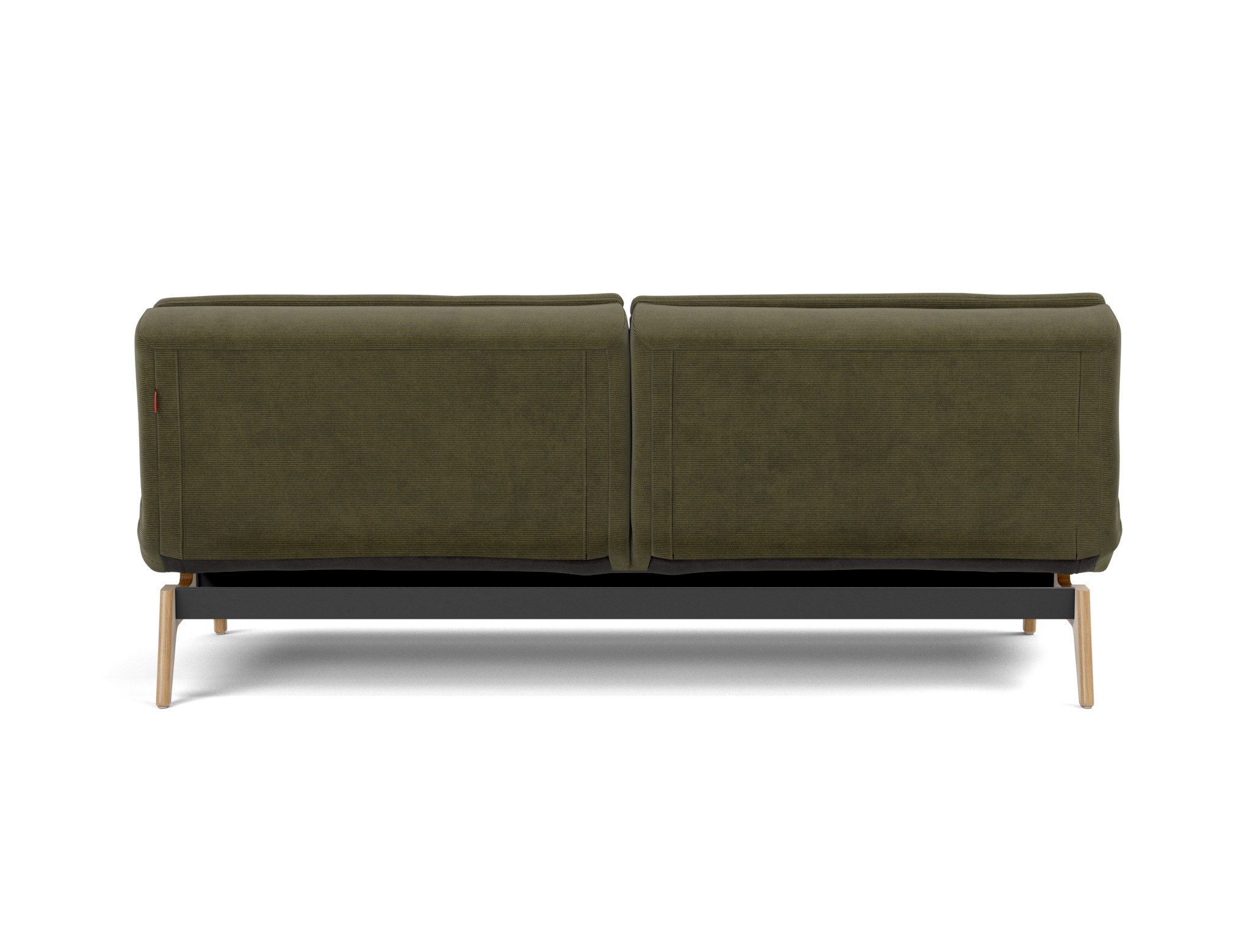 Schlafsofa Dublexo Kord Cordufine 316-Pine-Green Beine Eiche