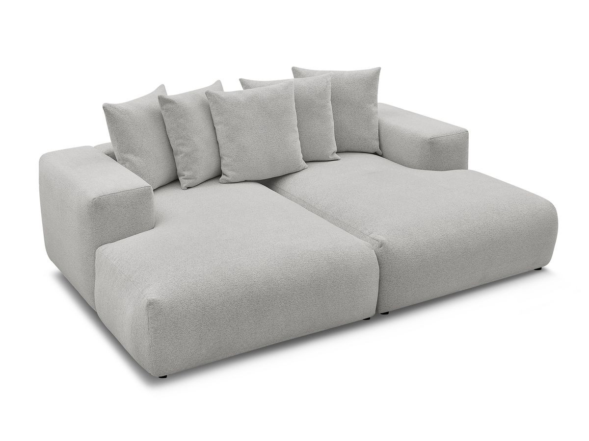 Bobochic Voltaire Sofa 4-Sitzer 248 × 170 cm Melange-Stoff Hellgrau