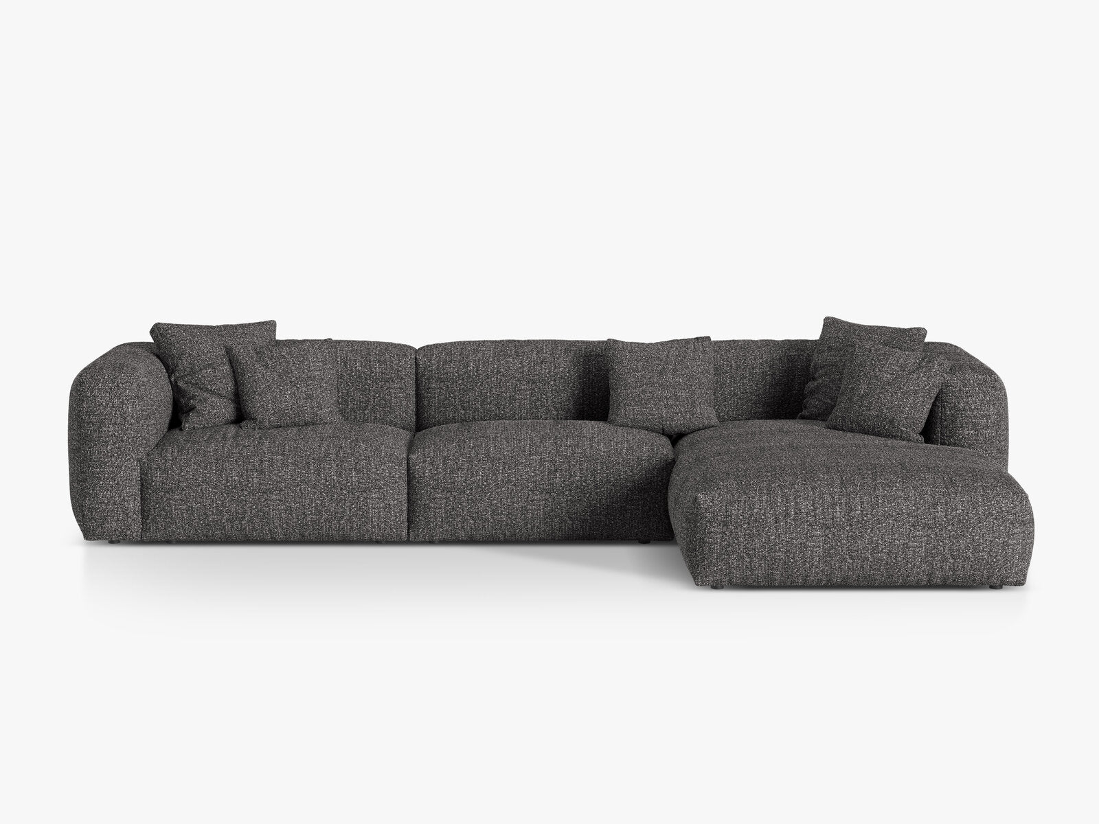 Micadoni Ecksofa Martina 3-Sitzer Rechts Boucle Monet Anthrazit