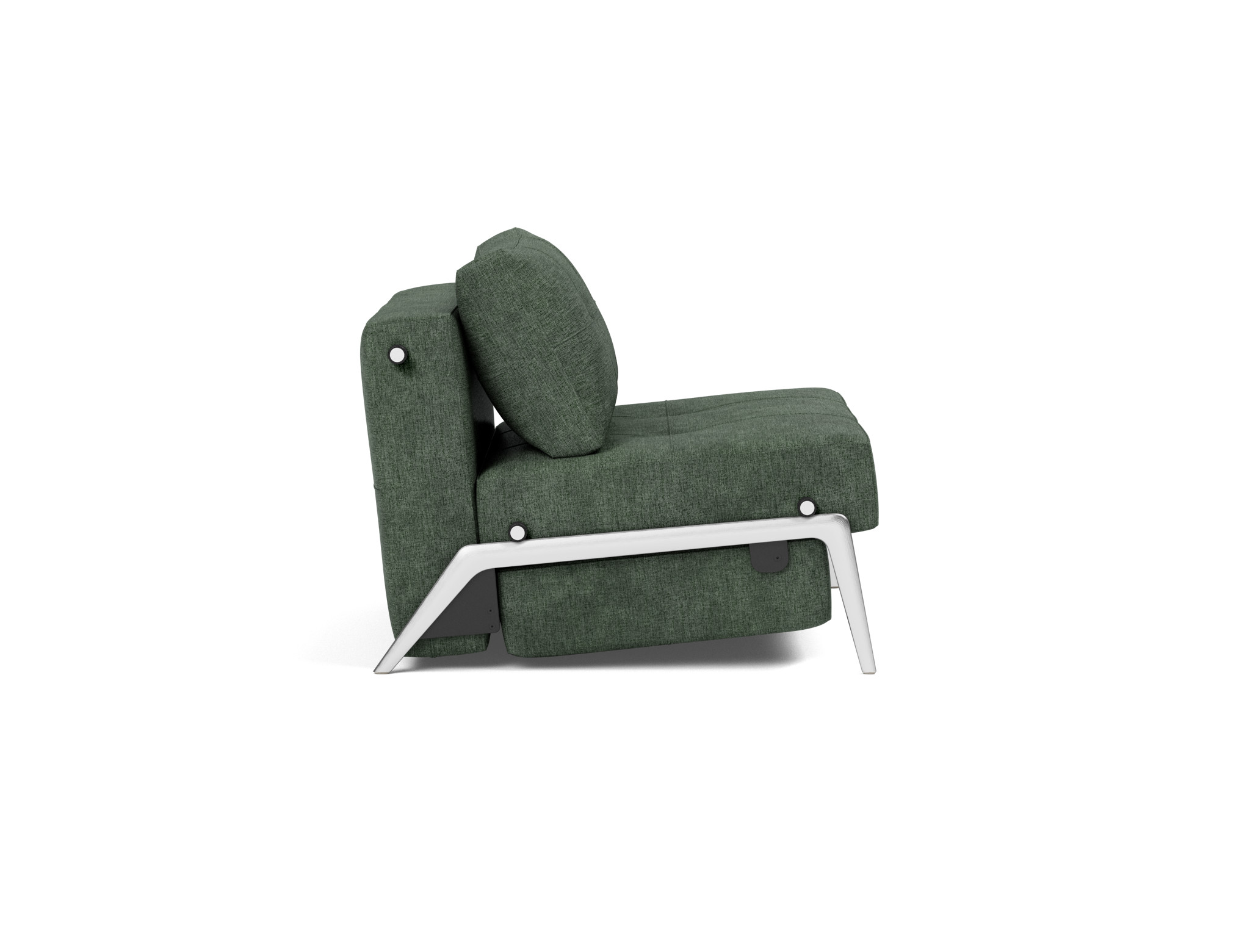 Schlafsessel Cubed 90 Flachgewebe Avella 281-Pine-Green Beine Aluminium