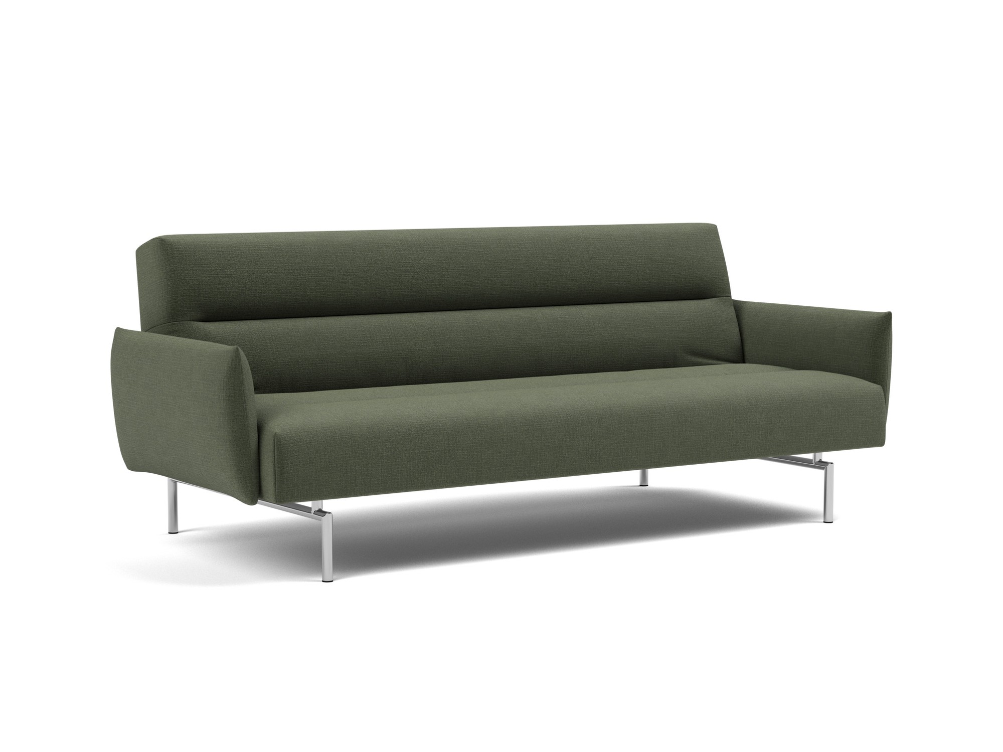 Schlafsofa Jillis mit Armlehnen Chenille Esina 413-Olive-Green