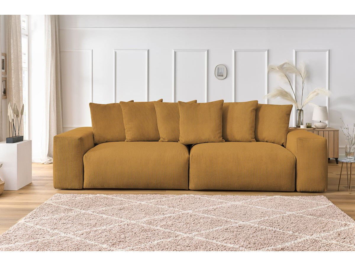 Bobochic Voltaire Sofa 4-Sitzer 320 × 124 cm Cordsamt Gelb