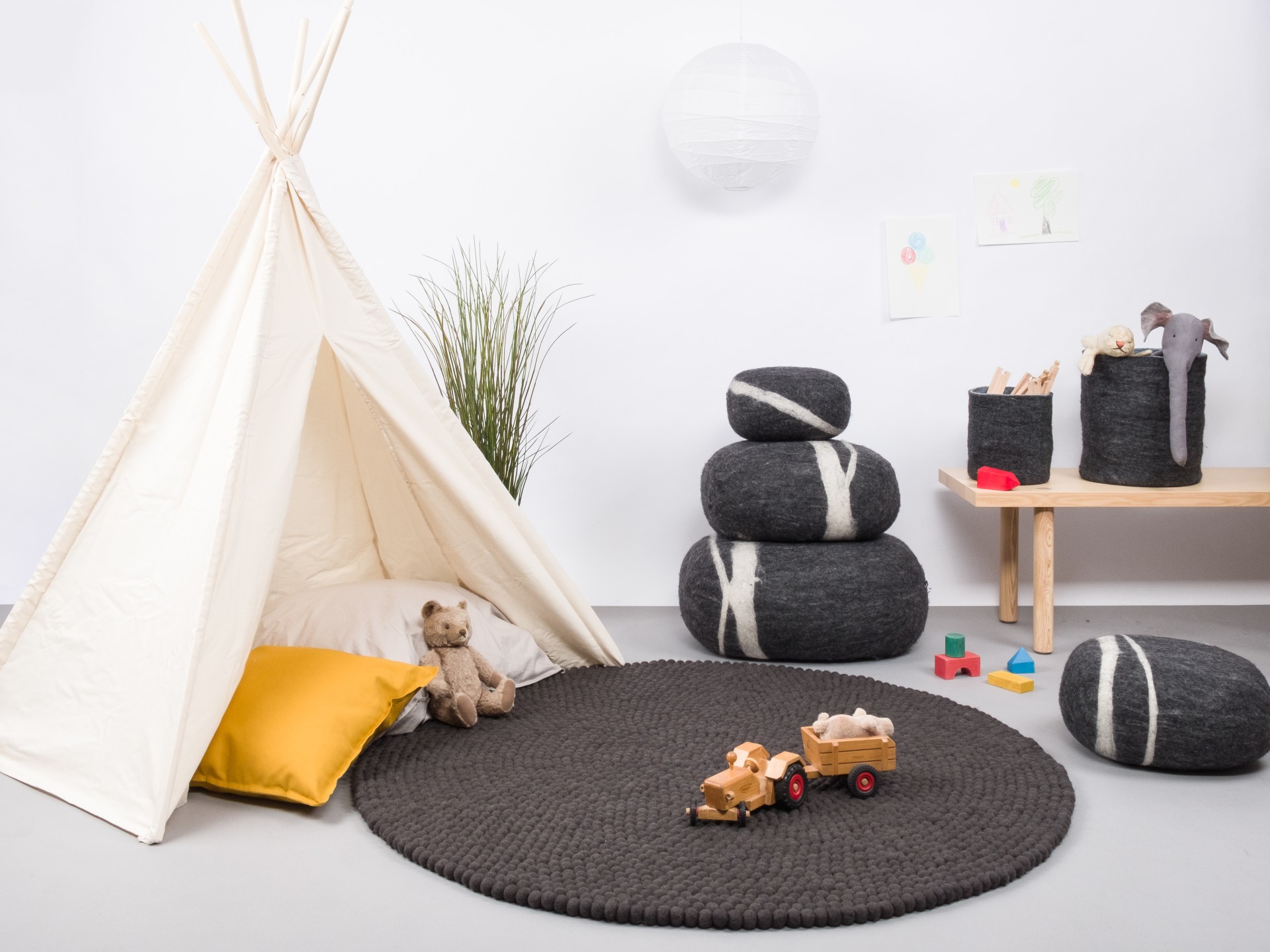 myfelt Kuno Filzkugelteppich - 50 cm