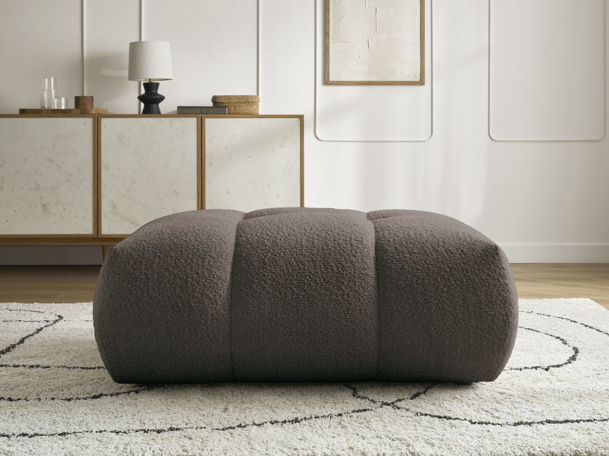 Bobochic Fuji Pouf Bouclé-Stoff Braun